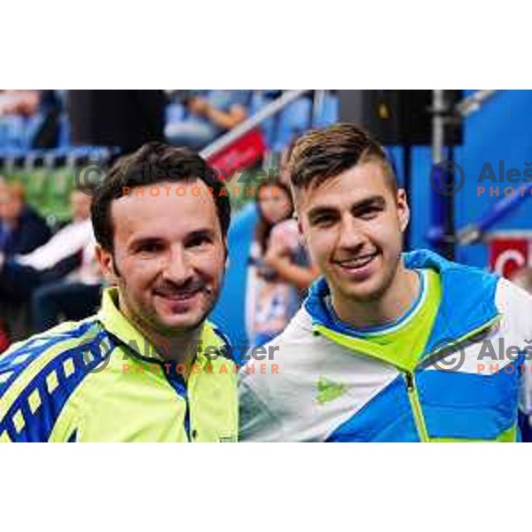 Bojan Tokic and DArko Jorgic of Slovenia competes in Table Tennis Men\'s single at 2nd European Games, Minsk, Belarus on June 23, 2019