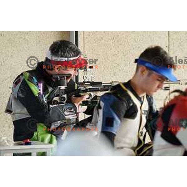 Rajmond Debevec of Slovenia competes in Shooting discipline Rifle 50 meters 3 positions at 2nd European Games, Minsk, Belarus on June 26, 2019