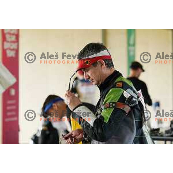 Rajmond Debevec of Slovenia competes in Shooting discipline Rifle 50 meters 3 positions at 2nd European Games, Minsk, Belarus on June 26, 2019