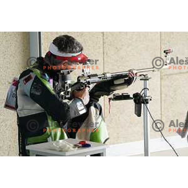 Rajmond Debevec of Slovenia competes in Shooting discipline Rifle 50 meters 3 positions at 2nd European Games, Minsk, Belarus on June 26, 2019