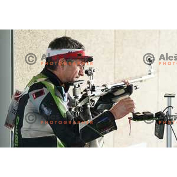 Rajmond Debevec of Slovenia competes in Shooting discipline Rifle 50 meters 3 positions at 2nd European Games, Minsk, Belarus on June 26, 2019