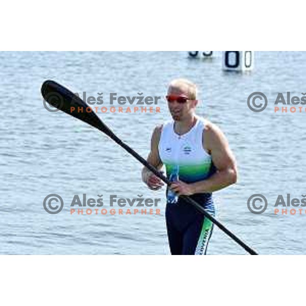 Jost Zakrajsek of Slovenia competes in B final of Men\'s K1 1000 meters at 2nd European Games, Minsk, Belarus on June 26, 2019