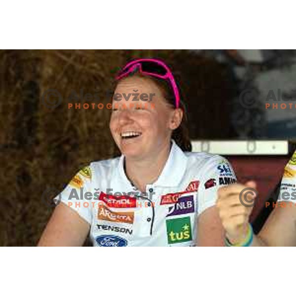 Marusa Ferk of Slovenia Ski team during press conference at Krvavec Ski resort on June 26, 2019