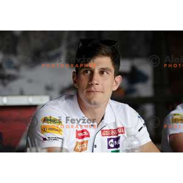 Zan Kranjec of Slovenia Ski team during press conference at Krvavec Ski resort on June 26, 2019