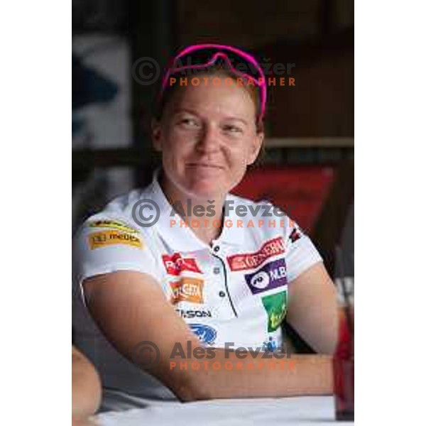 Marusa Ferk of Slovenia Ski team during press conference at Krvavec Ski resort on June 26, 2019