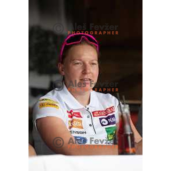 Marusa Ferk of Slovenia Ski team during press conference at Krvavec Ski resort on June 26, 2019