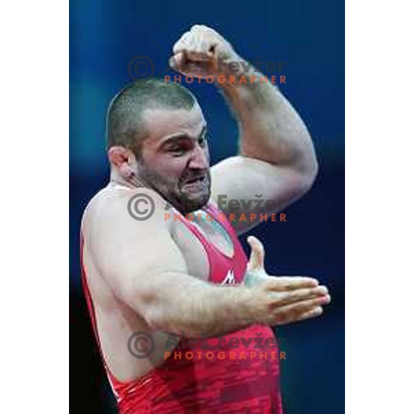 Iakobi Kajaia (GEO) fights in Wrestling Greco-Roman Style 130 kg in Dvorec Sporta at 2nd European Games, Minsk, Belarus on June 29, 2019