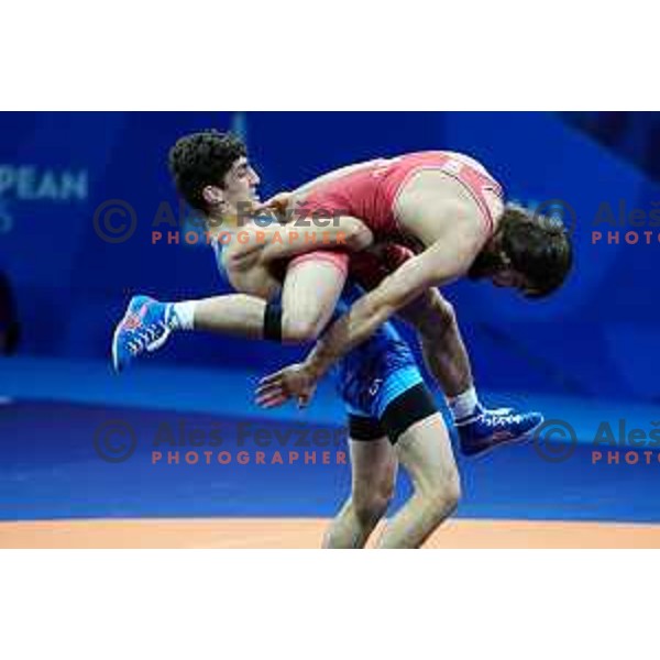 Razvan Arnaut (ROU) fights in Wrestling Greco-Roman Style 60 kg in Dvorec Sporta at 2nd European Games, Minsk, Belarus on June 29, 2019