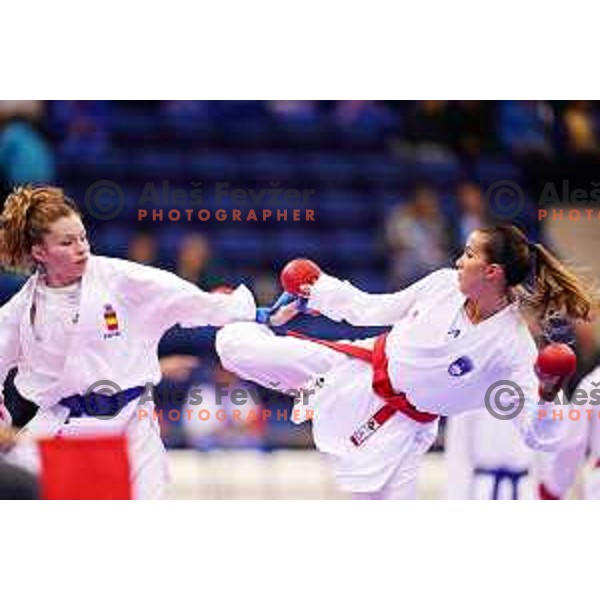 Tjasa Ristic of Slovenia in action during Karate Tournament in Women\'s Kumite -61 kg at 2nd European Games, Minsk, Belarus on June 30, 2019