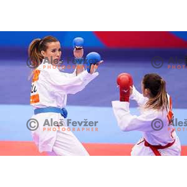 Tjasa Ristic of Slovenia in action during Karate Tournament in Women\'s Kumite -61 kg at 2nd European Games, Minsk, Belarus on June 30, 2019