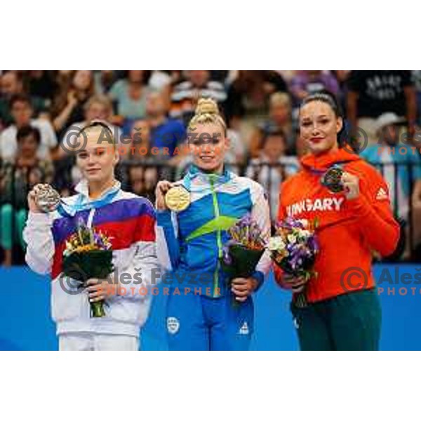 Teja Belak of Slovenia winner of Women\'s Vault Artistic Gymanstics at 2nd European Games, Minsk, Belarus on June 30, 2019