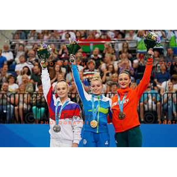 Teja Belak of Slovenia winner of Women\'s Vault Artistic Gymanstics at 2nd European Games, Minsk, Belarus on June 30, 2019