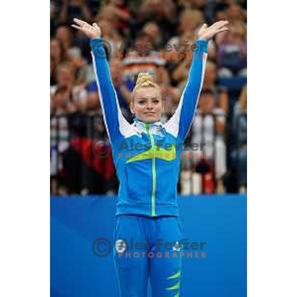 Teja Belak of Slovenia winner of Women\'s Vault Artistic Gymanstics at 2nd European Games, Minsk, Belarus on June 30, 2019