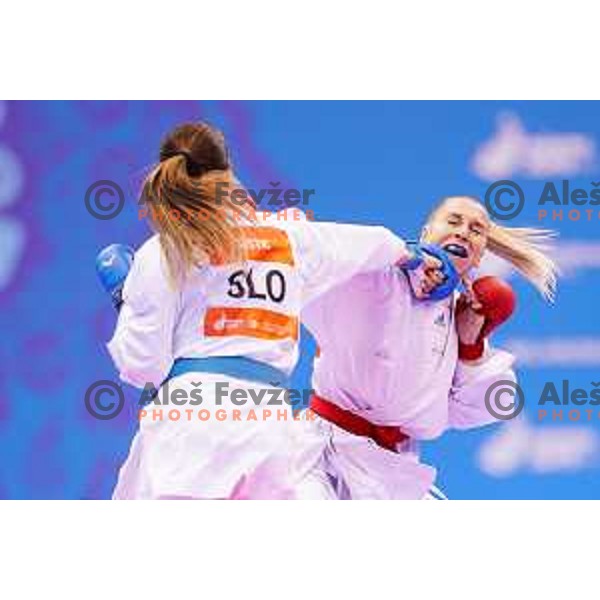 Tjasa Ristic of Slovenia in action during semi-final of Women\'s Karate Kumite -61 kg at 2nd European Games, Minsk, Belarus on June 30, 2019