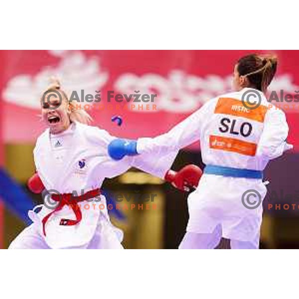 Tjasa Ristic of Slovenia in action during semi-final of Women\'s Karate Kumite -61 kg at 2nd European Games, Minsk, Belarus on June 30, 2019