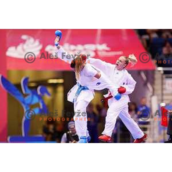 Tjasa Ristic of Slovenia in action during semi-final of Women\'s Karate Kumite -61 kg at 2nd European Games, Minsk, Belarus on June 30, 2019