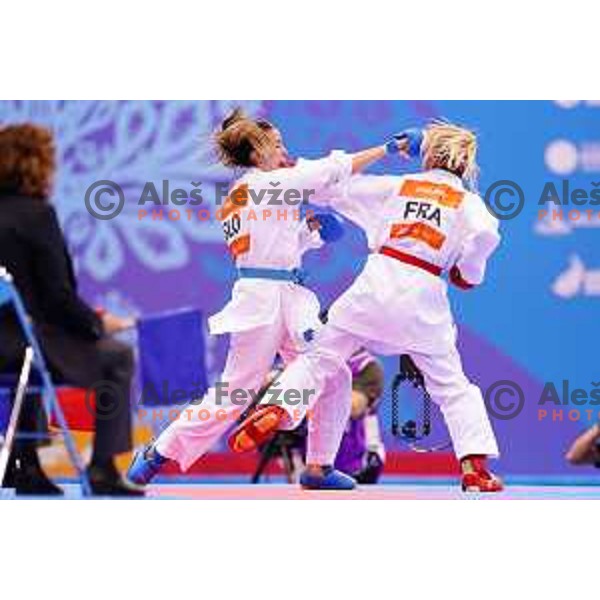 Tjasa Ristic of Slovenia in action during semi-final of Women\'s Karate Kumite -61 kg at 2nd European Games, Minsk, Belarus on June 30, 2019