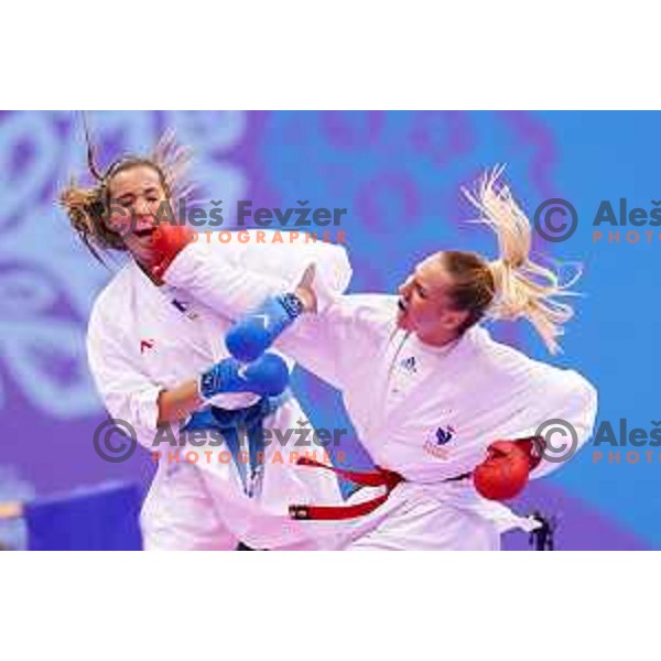 Tjasa Ristic of Slovenia in action during semi-final of Women\'s Karate Kumite -61 kg at 2nd European Games, Minsk, Belarus on June 30, 2019