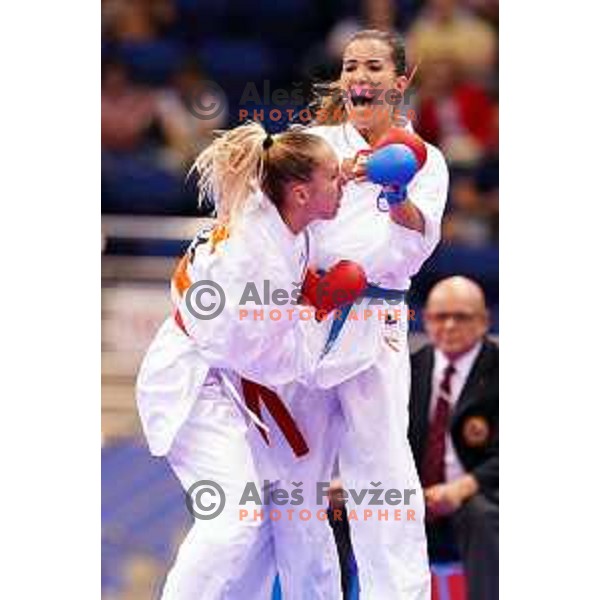 Tjasa Ristic of Slovenia in action during semi-final of Women\'s Karate Kumite -61 kg at 2nd European Games, Minsk, Belarus on June 30, 2019