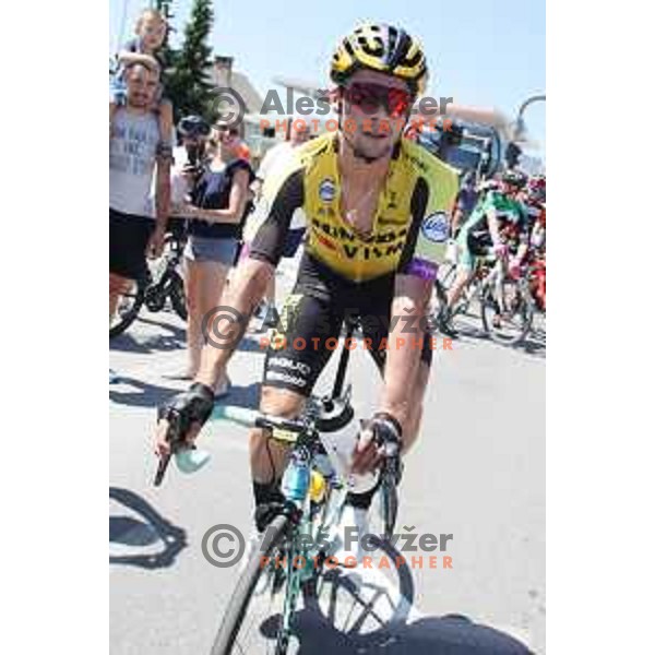 Primoz Roglic at start of Men\'s Road Race at Slovenian National Cycling Championships in Radovljica on June 30, 2019