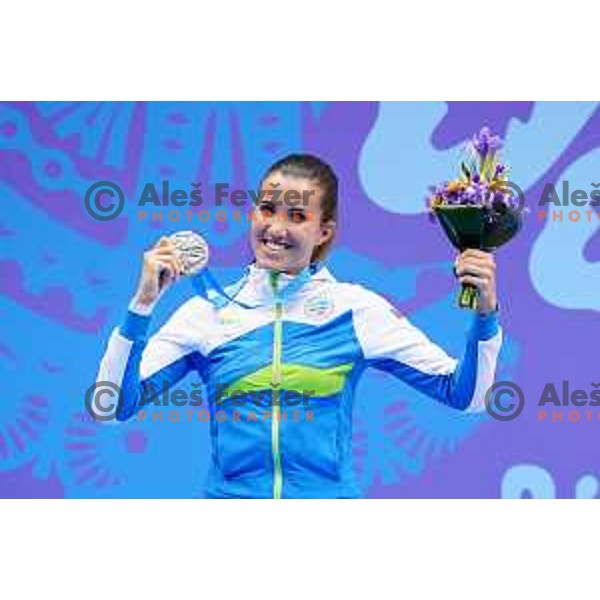 Tjasa Ristic of Slovenia, winner of silver medal in Women\'s Karate Kumite -61 kg at 2nd European Games, Minsk, Belarus on June 30, 2019