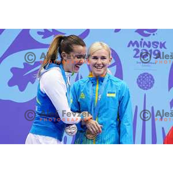 Tjasa Ristic of Slovenia, winner of silver medal in Women\'s Karate Kumite -61 kg at 2nd European Games, Minsk, Belarus on June 30, 2019