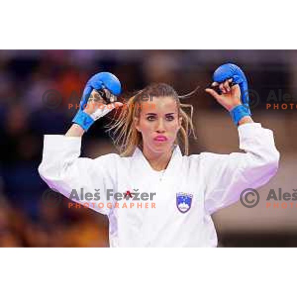 Tjasa Ristic of Slovenia, winner of silver medal in Women\'s Karate Kumite -61 kg at 2nd European Games, Minsk, Belarus on June 30, 2019