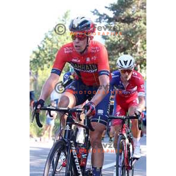 Domen Novak at Men\'s Road Race at Slovenian National Cycling Championships in Radovljica on June 30, 2019