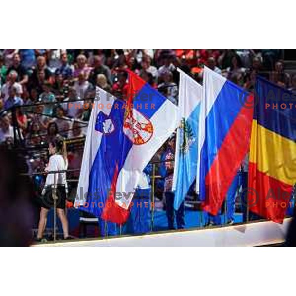 Tjasa Ristic, flag bearer for Slovenia at Closing Ceremony of 2nd European Games, Minsk, Belarus on June 30, 2019