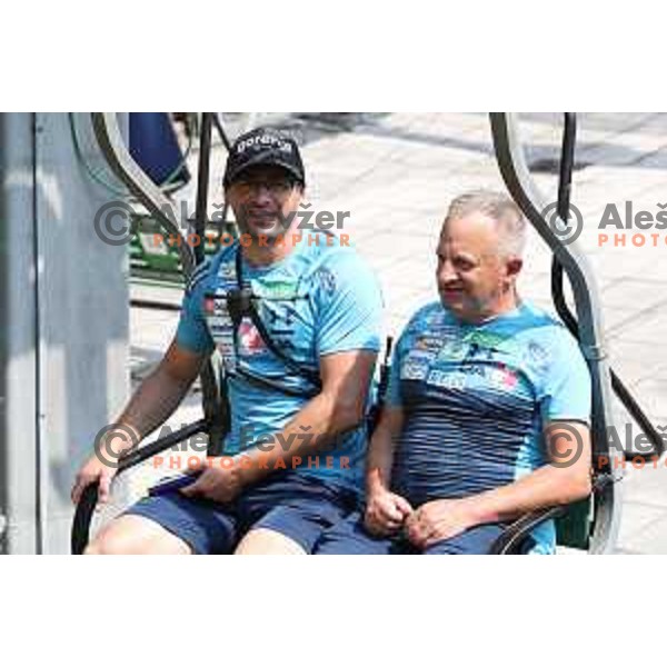 Gorazd Bertoncelj and Jani Grilc at Ski jumping Continental Cup, Kranj on July 6, 2019