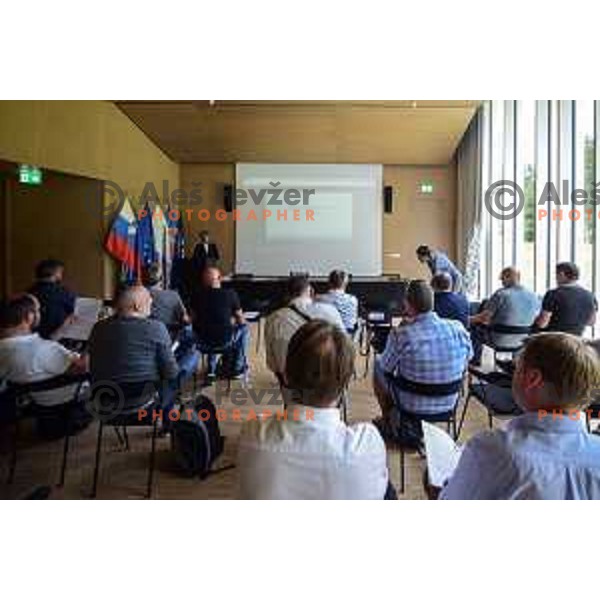 Press conference with all coaches before start of Prva liga Telekom Slovenije season 2019/2020 in NNC Brdo, Slovenia on July 8, 2019