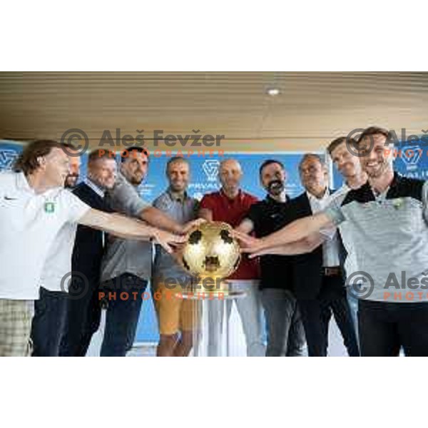 Press conference with all coaches before start of Prva liga Telekom Slovenije season 2019/2020 in NNC Brdo, Slovenia on July 8, 2019