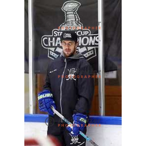 Anze Kopitar at Summer Ice Hockey Academy in Bled Ice Hockey Hall, Slovenia on July 9, 2019