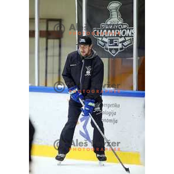 Anze Kopitar at Summer Ice Hockey Academy in Bled Ice Hockey Hall, Slovenia on July 9, 2019