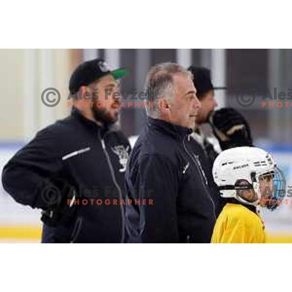 Matjaz Kopitar at Summer Ice Hockey Academy in Bled Ice Hockey Hall, Slovenia on July 9, 2019