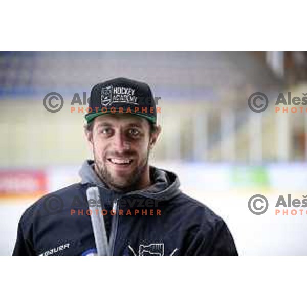 Anze Kopitar at Summer Ice Hockey Academy in Bled Ice Hockey Hall, Slovenia on July 9, 2019