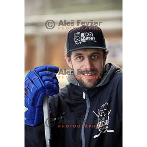 Anze Kopitar at Summer Ice Hockey Academy in Bled Ice Hockey Hall, Slovenia on July 9, 2019