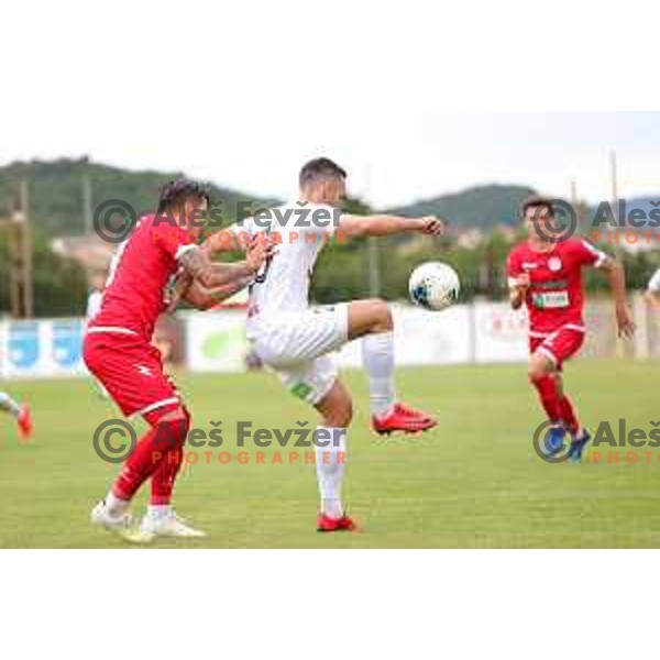 action during Prva Liga Telekom Slovenije 2019/2020 football match between Tabor Cherry Box 24 and Aluminij in Sezana, Slovenia on July 13, 2019