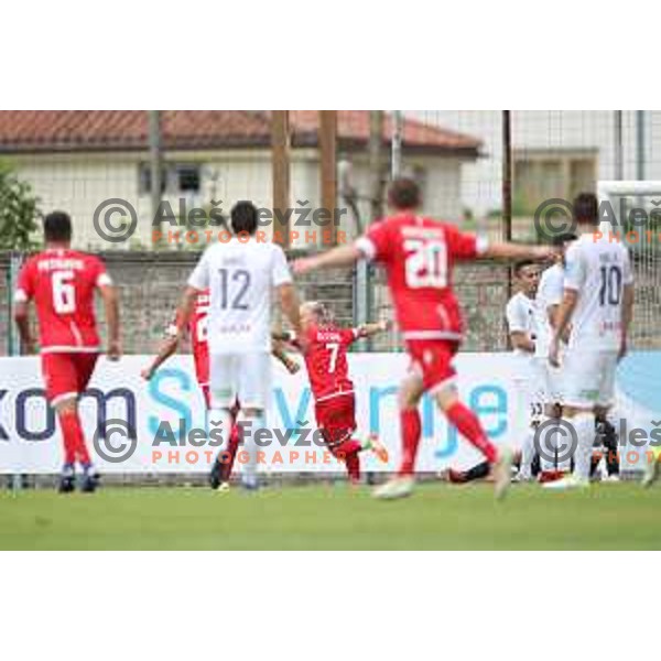 Luka Stor in action during Prva Liga Telekom Slovenije 2019/2020 football match between Tabor Cherry Box 24 and Aluminij in Sezana, Slovenia on July 13, 2019