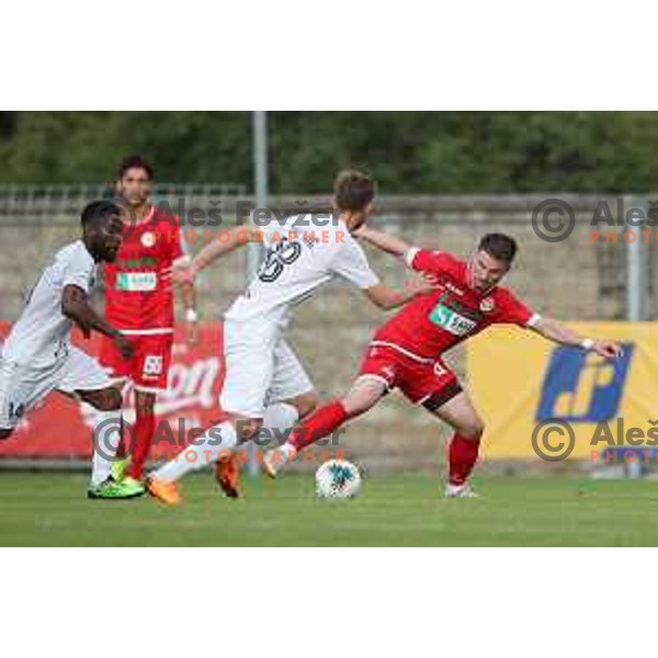 action during Prva Liga Telekom Slovenije 2019/2020 football match between Tabor Cherry Box 24 and Aluminij in Sezana, Slovenia on July 13, 2019