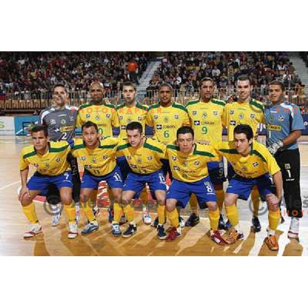 Brasilian futsal national team before friendly futsal match Slovenia-Brasil in Hala Tivoli, Ljubljana, Slovenia on 21.2.2008. Brasil won 6:3 (5:1) in front of 4000 spectators. 