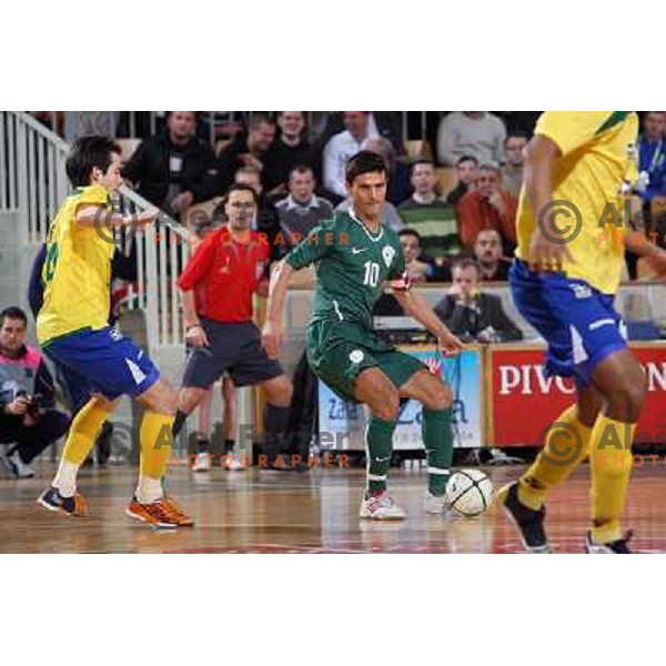 Simeunovic (10) at friendly futsal match Slovenia-Brasil in Hala Tivoli, Ljubljana, Slovenia on 21.2.2008. Brasil won 6:3 (5:1) in front of 4000 spectators. 