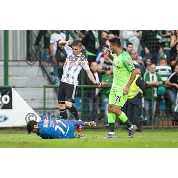 Luka Bobicanec in action during UEFA Europa League qualifiers football match between Mura and Maccabi Haifa in Fazanerija, Murska Sobota, Slovenia on July 18, 20219