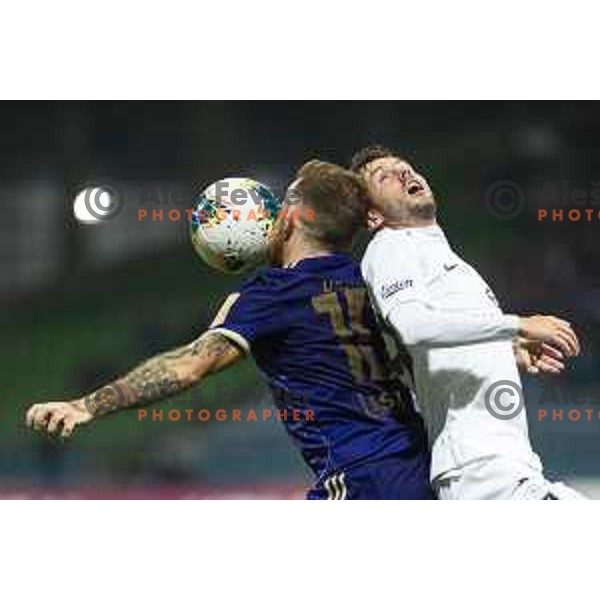 Dino Hotic and Asmir Suljic in action during Prva liga Telekom Slovenije 2019/20 football match between Maribor and Olimpija in Ljudski vrt, Maribor, Slovenia on July 28, 2019