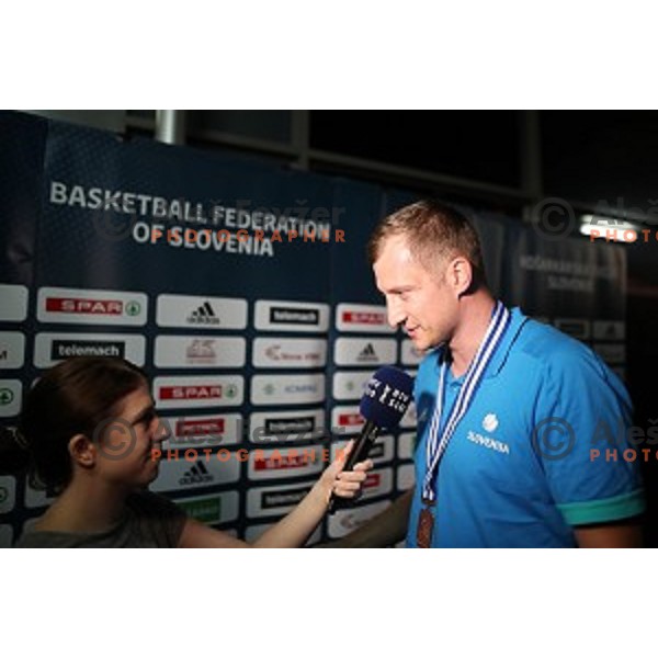 Head coach Peter Markovinovic at Reception for Slovenia U-18 basketball team, winners of Bronze medal at European Championships in Volos (Greece), Augsut 5, 2019, Ljubljana