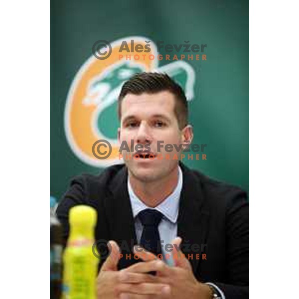 Sani Becirovic during press conference of KK Cedevita Olimpija before start of 2019/2020 basketball season in Stozice, Ljubljana, Slovenia in August 7, 2019