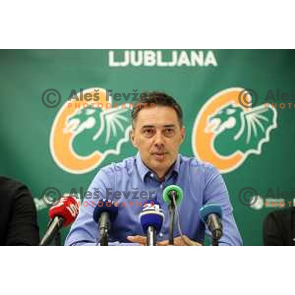 Davor Uzbinec during press conference of KK Cedevita Olimpija before start of 2019/2020 basketball season in Stozice, Ljubljana, Slovenia in August 7, 2019
