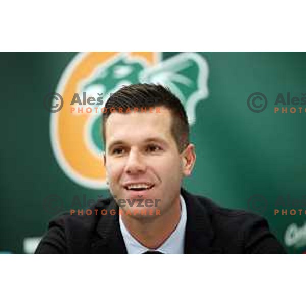 Sani Becirovic during press conference of KK Cedevita Olimpija before start of 2019/2020 basketball season in Stozice, Ljubljana, Slovenia in August 7, 2019