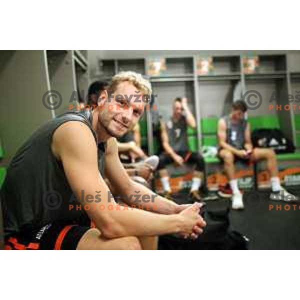 Jaka Blazic during practice of KK Cedevita Olimpija in Stozice hall before start of 2019/2020 basketball season in Ljubljana, Slovenia in August 7, 2019
