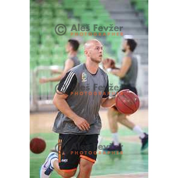 during practice of KK Cedevita Olimpija in Stozice hall before start of 2019/2020 basketball season in Ljubljana, Slovenia in August 7, 2019